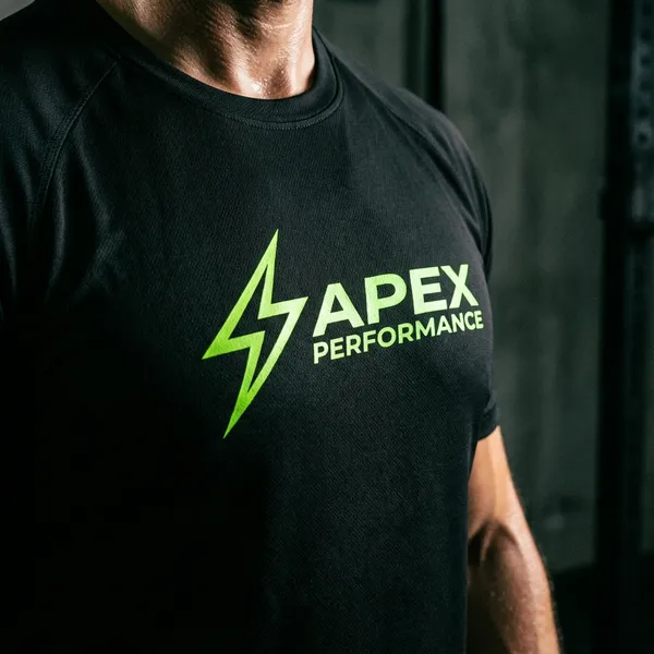 Camisetas deportivas personalizadas por sublimación para gimnasio PowerFit con diseño completo